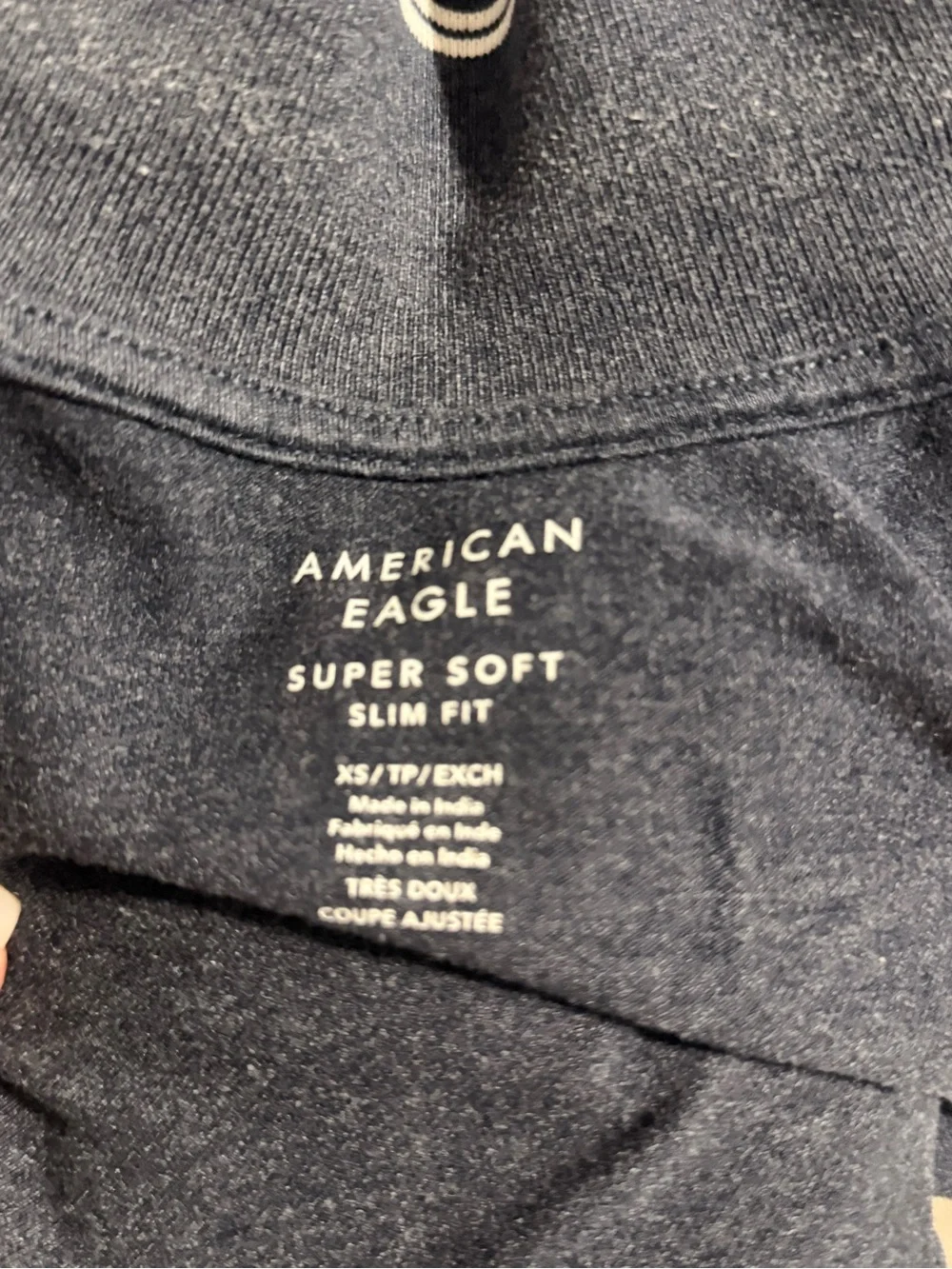 American Eagle Outfitters Navy Polo with White Contrast Trim